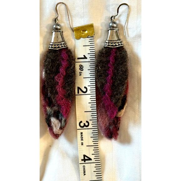 Handmade Felted Earrings - Picture 5 of 6